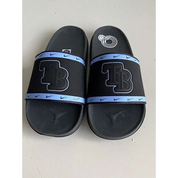 Nike Offcourt Slide MLB Tampa Bay Rays Slides Black Blue DH6993-001 Men’s Sz 7 - Picture 4 of 9